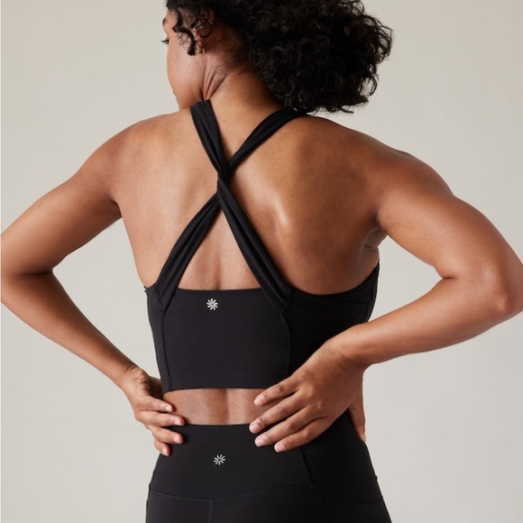 ATHLETA conscious twist crop bra | BLACK - Picture 1 of 3